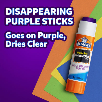 Elmer's Washable Purple School Glue Sticks, 6 Packs