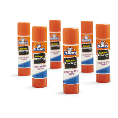Elmer's Washable Purple School Glue Sticks, 6 Packs